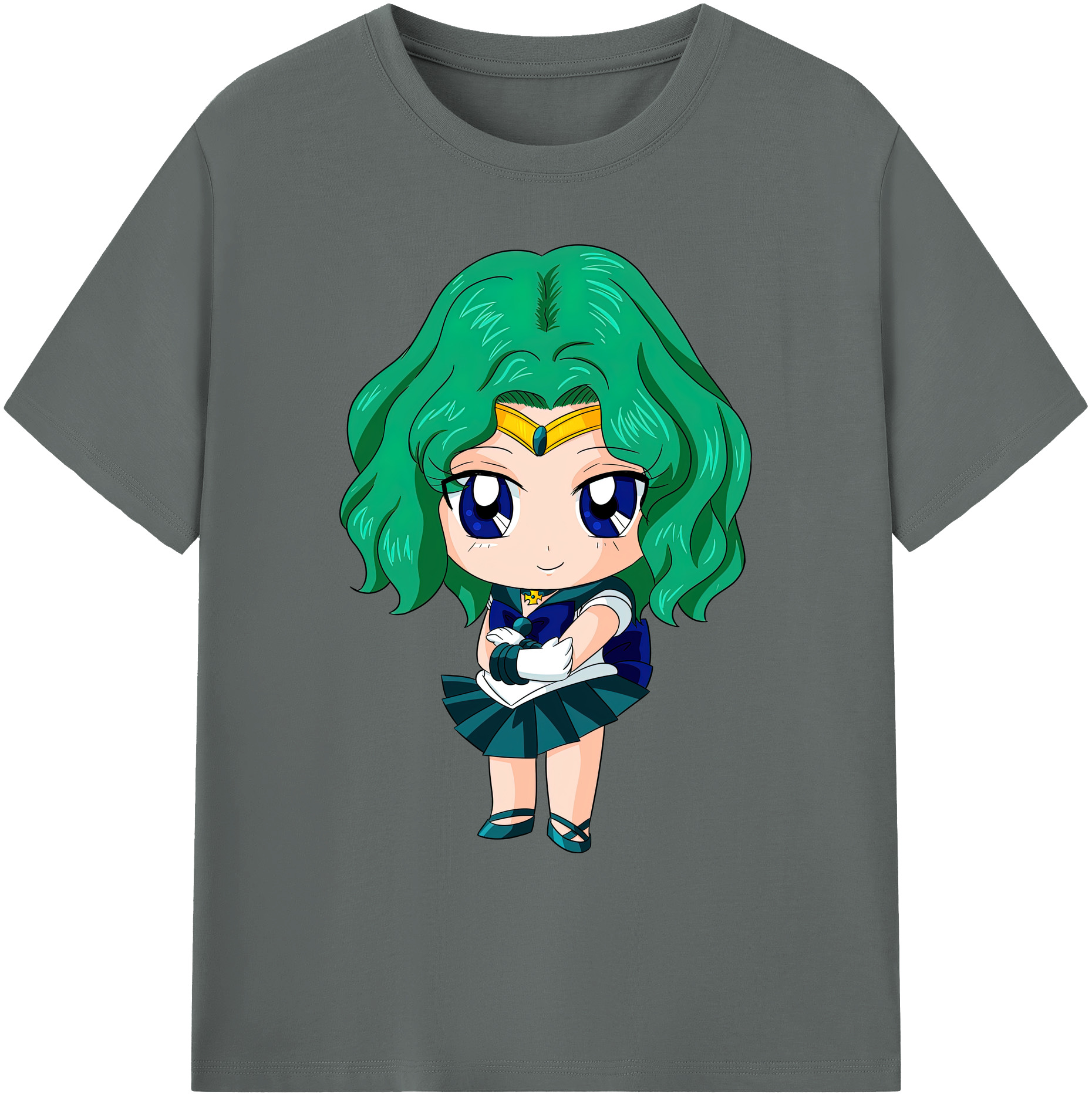 （画像用） 美少女戦士セーラームーン 海王 みちる（かいおう みちる） Sailor Moon Kaiou Michiru 綿100％ メンズ半袖Tシャツ｜肌触りやわらか＆通気性